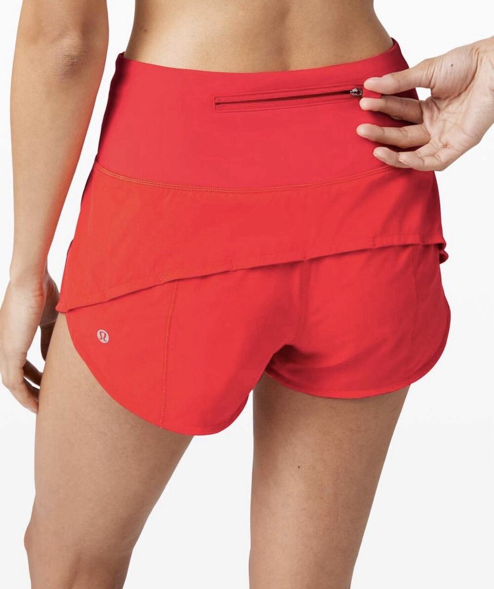 Lululemon Speed Up Short Women’s Size 6 Tall Long 4" Carnation Red W7AYMT